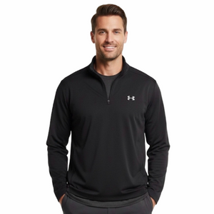 UNDER Armour Adult Medium AllSeasons Polyester Black 1/4 Zip Long Sleeved Jacket